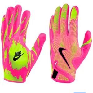 worn twice NIKE VAPORJET 8.0 ENERGY hot pink football gloves youth m